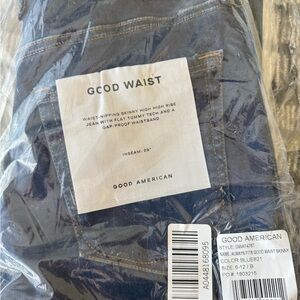Good American Blue Skinny Jeans-High Rise, Gasp Proof Waistband, inseam 29”